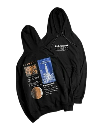 RetroxPk Celestial & NYC Graphic Oversized Hoodie