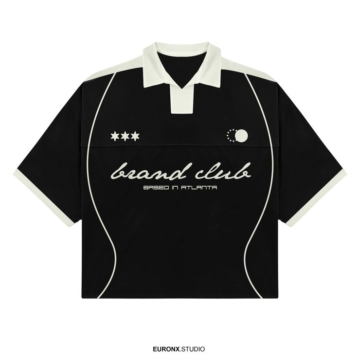 Retro Atlanta Brand Club Graphic Polo | Baggy Fit Short Sleeve Contrast Collar Shirt