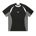 Black and Grey Splicing Short Sleeve T-Shirt: